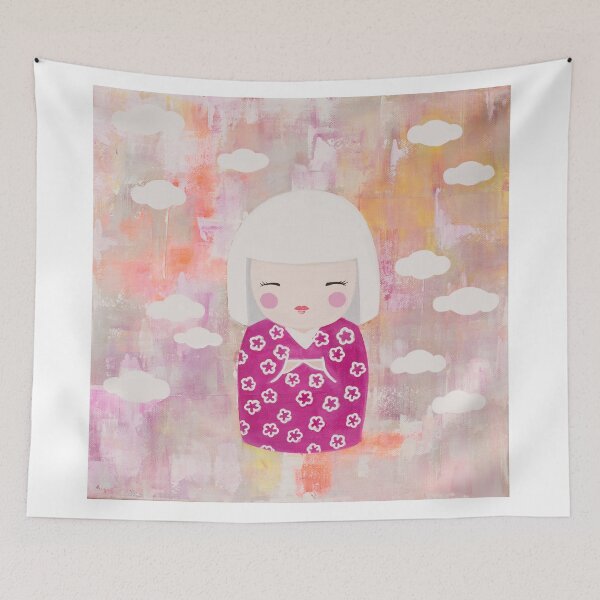 Item preview, Pink Japanese Zen Yoga Kokeshi Doll designed and sold by kmycesart.