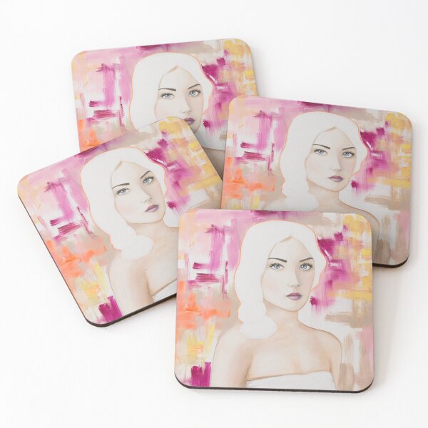 Item preview, The girl with white hair colorful pop portrait designed and sold by kmycesart.