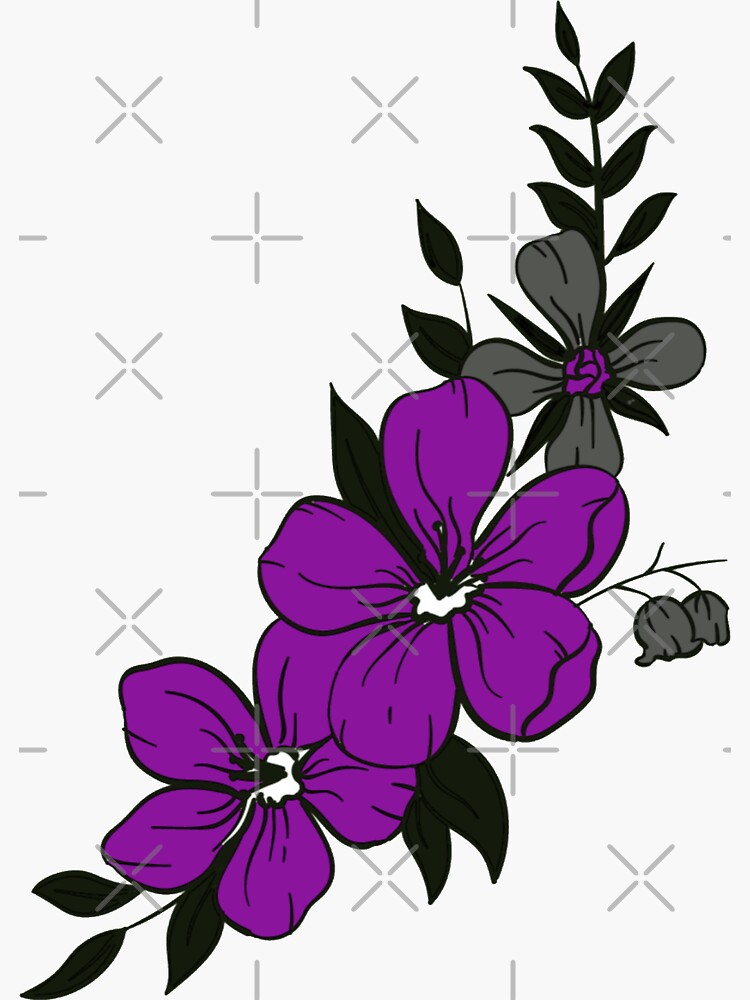 "Subtle Asexual Pride Flowers. Asexual flowers" Sticker for Sale by
