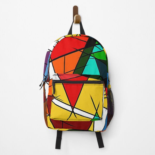 Item preview, Triangles stained glass pattern, colorful triangles, mid century modern pattern designed and sold by Nostrathomas66.