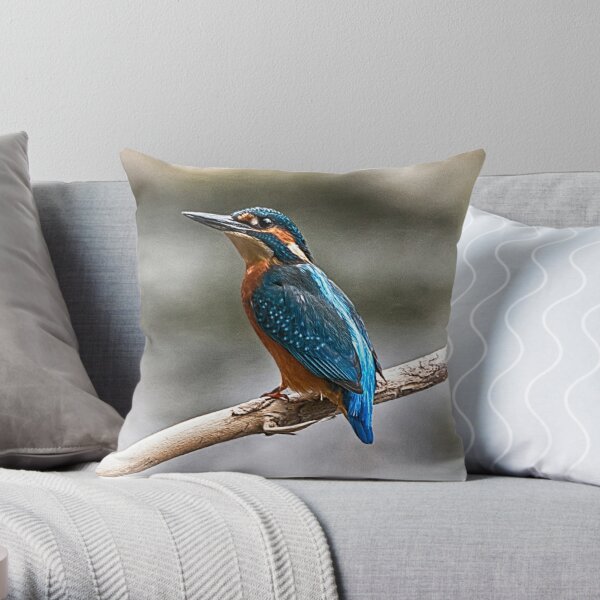Kingfisher Perch Throw Pillow
