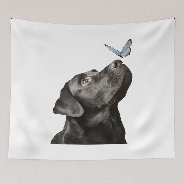 Item preview,  black dog and butterfly designed and sold by Elbruz.