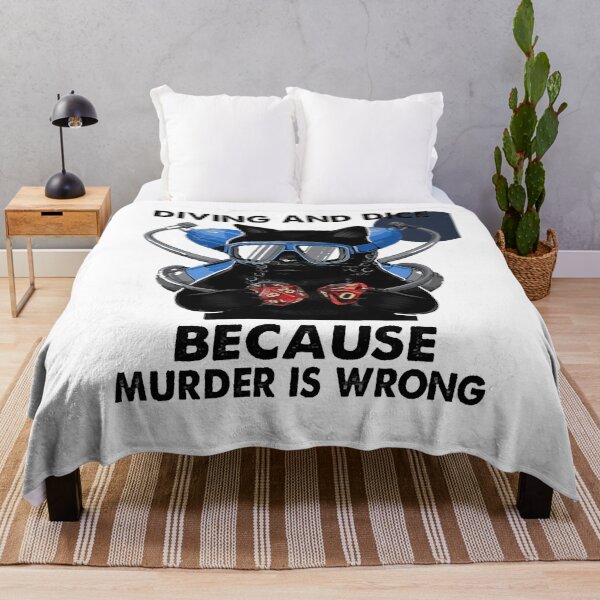 Item preview, BLACK CAT DIVING AND DICE BECAUSE MURDER IS WRONG SHIRT designed and sold by RobBengi24.