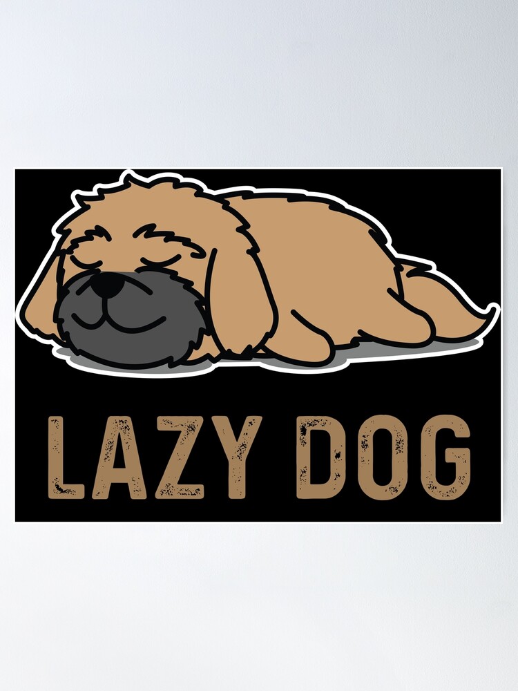Lazy Dog cute sleeping chibi dog cute Poster