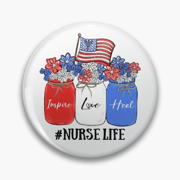 Item preview, Inspire Love Heal Nurse Life American Flag designed and sold by AlisonWalsh24.