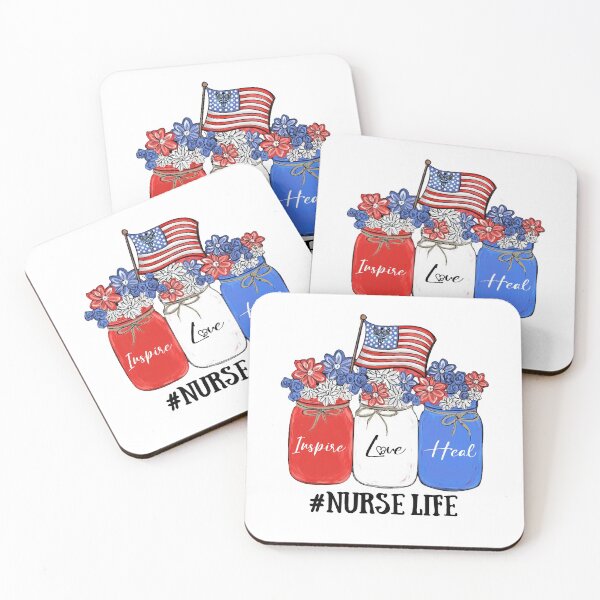 Item preview, Inspire Love Heal Nurse Life American Flag designed and sold by AlisonWalsh24.