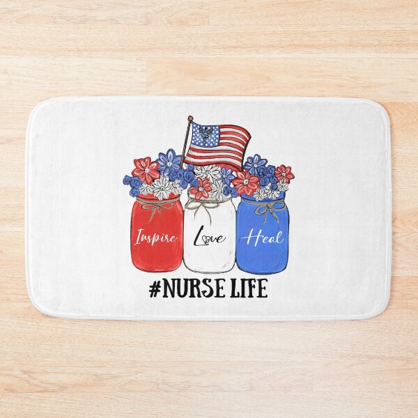 Item preview, Inspire Love Heal Nurse Life American Flag designed and sold by AlisonWalsh24.