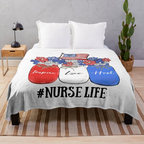 Item preview, Inspire Love Heal Nurse Life American Flag designed and sold by AlisonWalsh24.