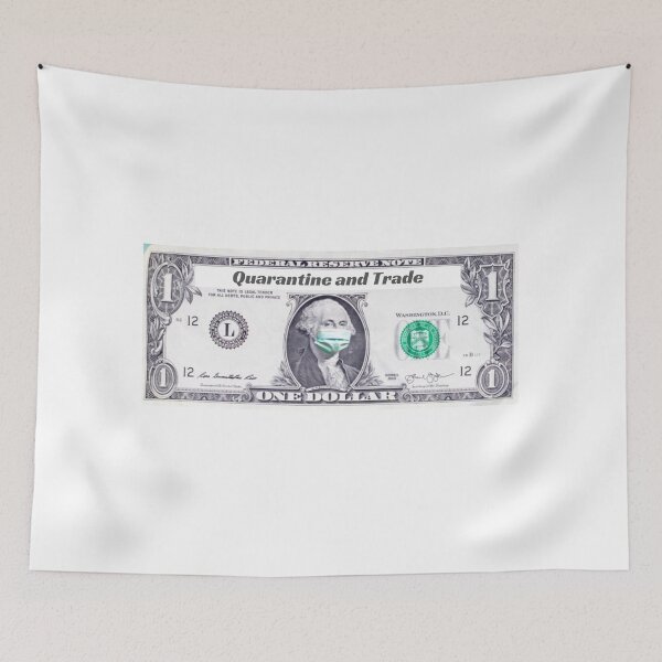 Item preview, Dollar Bill with Mask - Quarantine and Trade  designed and sold by WallStreet Arts.