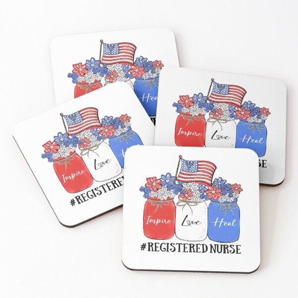 Item preview, Inspire Love Heal Registered Nurse American Flag designed and sold by AlisonWalsh24.