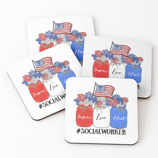 Item preview, Inspire Love Heal Nurse Social Worker American Flag designed and sold by AlisonWalsh24.