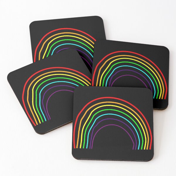 Item preview, Minimalist Asymmetric Hand-drawn minimalistic rainbow - dark mode edition designed and sold by Deegital18.