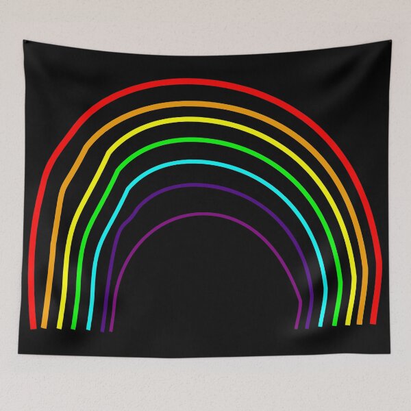Item preview, Minimalist Asymmetric Hand-drawn minimalistic rainbow - dark mode edition designed and sold by Deegital18.