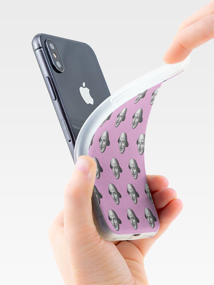 Alternate view of Shakespeare Etching Pattern (Pink) iPhone Case & Cover