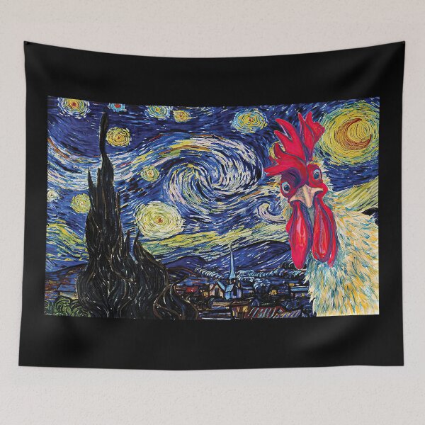 Item preview, Chicken Rooster Starry Night Van Gogh Gift For Farmer designed and sold by hippololocc.