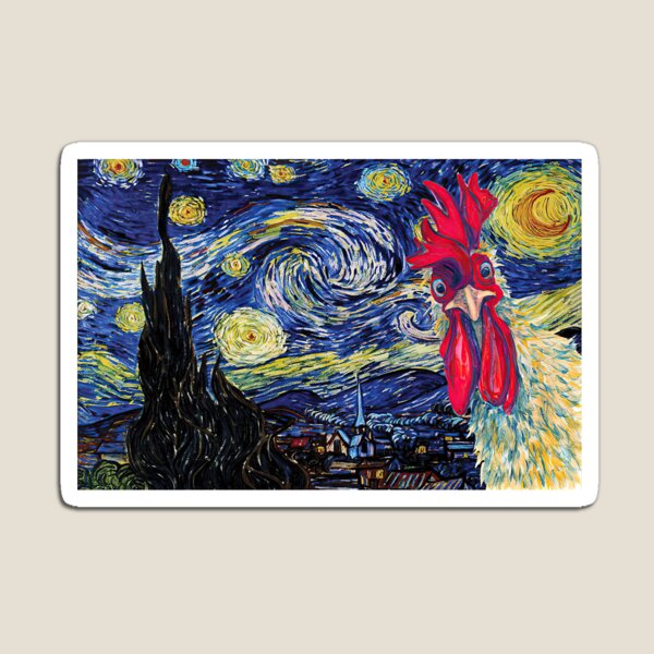 Item preview, Chicken Rooster Starry Night Van Gogh Gift For Farmer designed and sold by hippololocc.