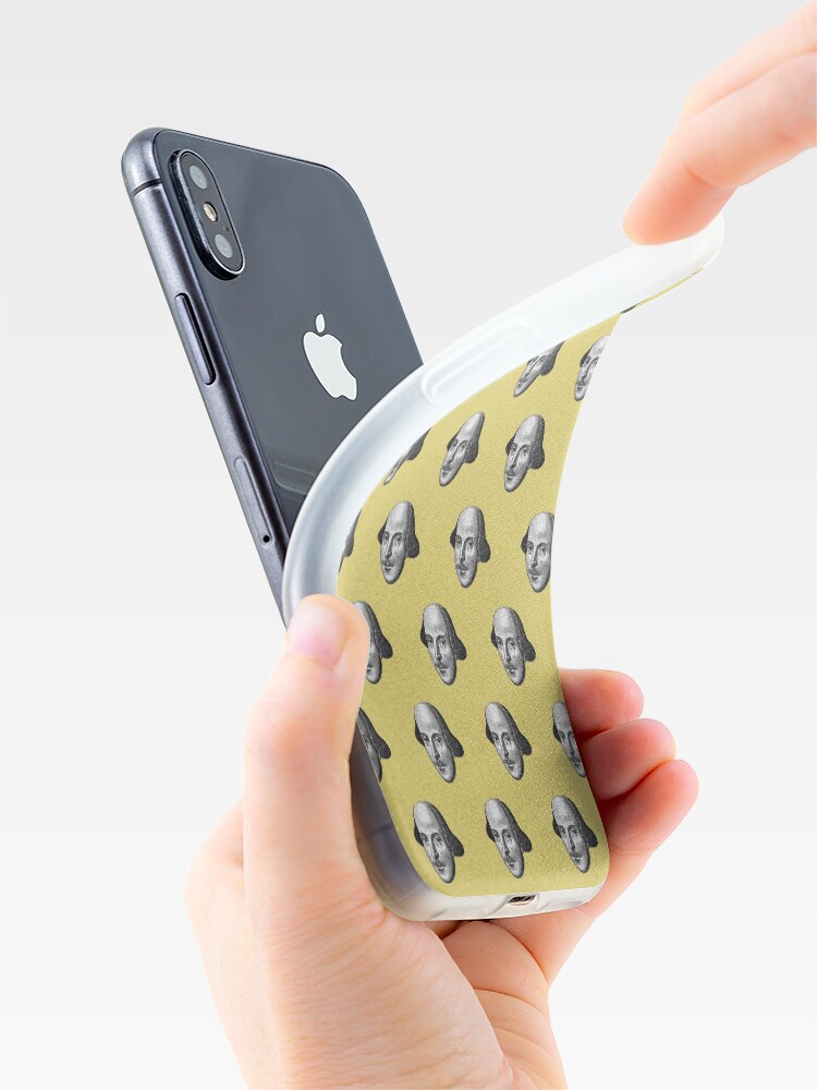 Alternate view of Shakespeare Etching Pattern (Yellow) iPhone Case & Cover
