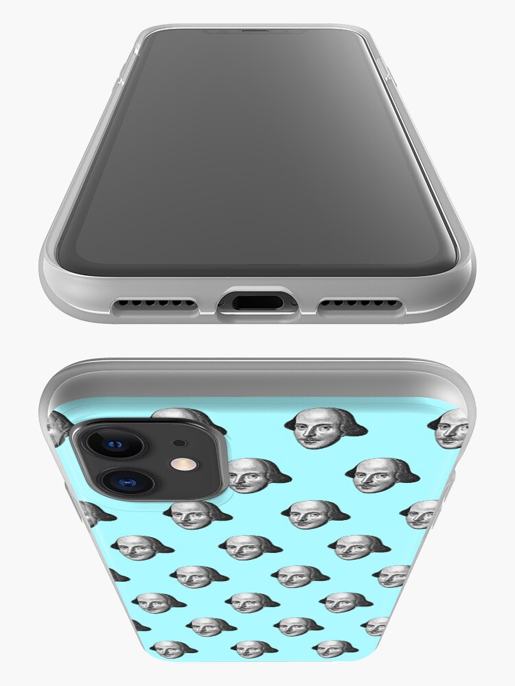 Alternate view of Shakespeare Etching Pattern (Blue) iPhone Case & Cover