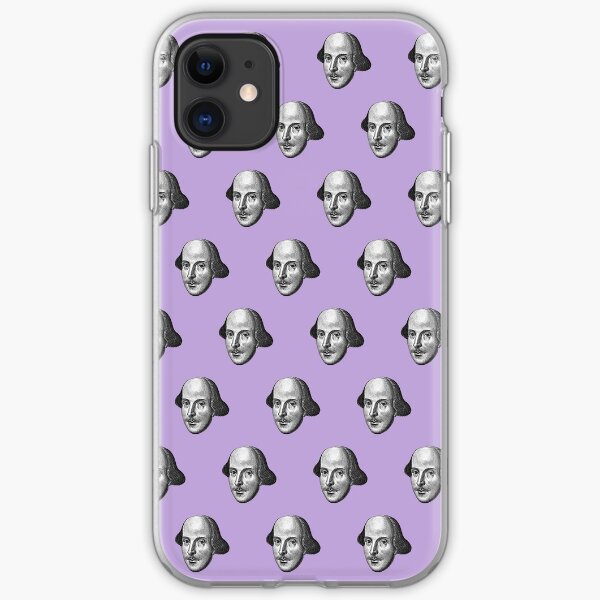 Shakespeare grabado patrón (púrpura) Funda blanda para iPhone