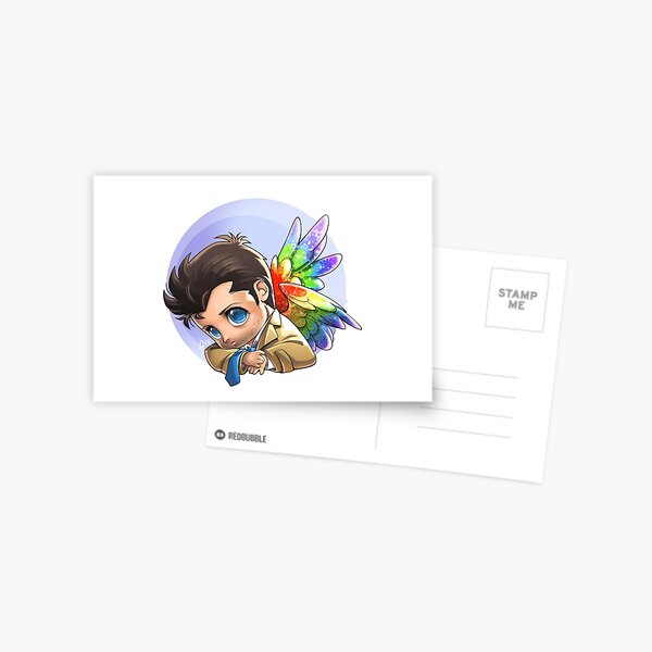 Item preview, Glitter-Rainbow Wings Castiel designed and sold by Gio Guimaraes.
