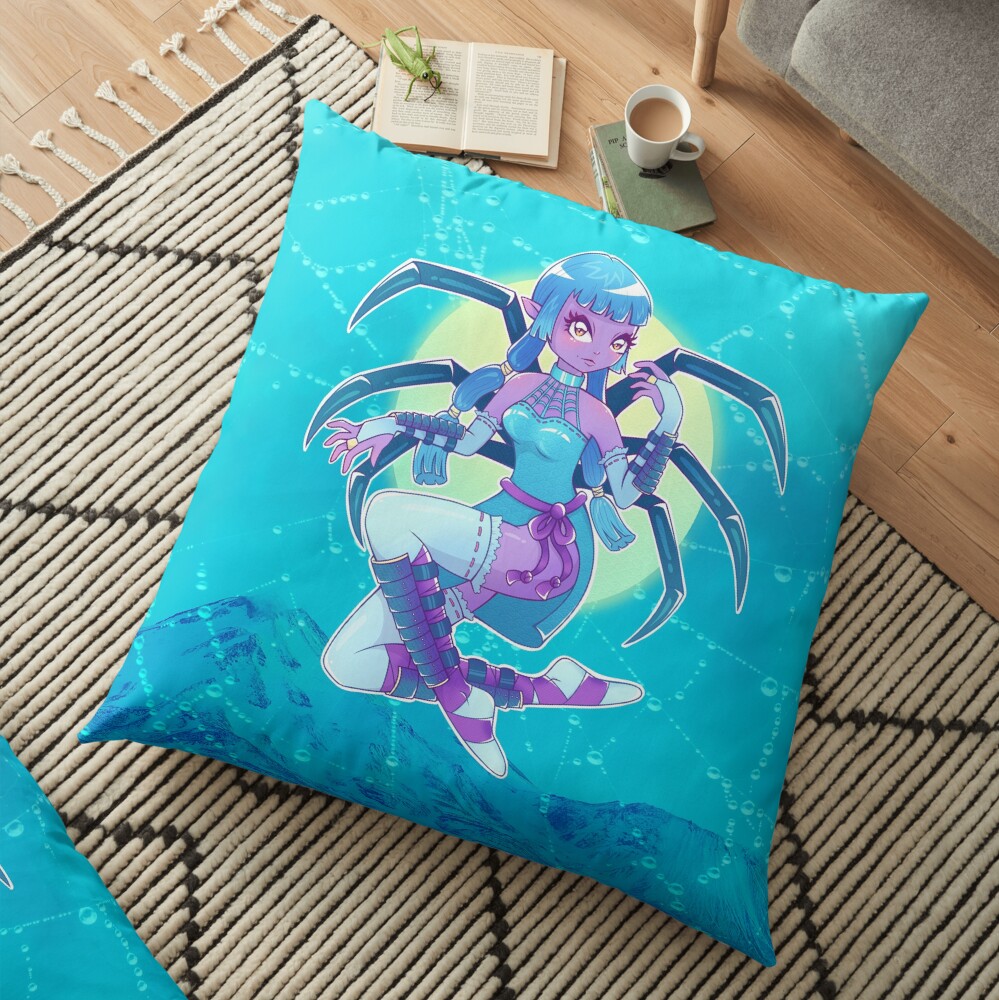 Jorogumo Japanese Yokai Spider Demon Floor Pillow