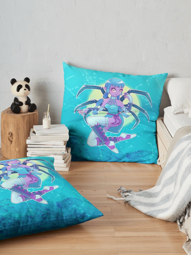 Alternate view of Jorogumo Japanese Yokai Spider Demon Floor Pillow