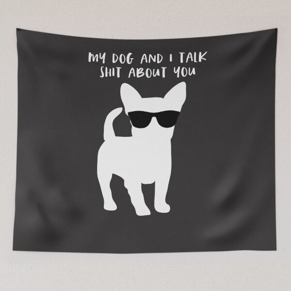 Item preview, MY DOG AND I TALK SHIT ABOUT YOU Black And White Corgi Wearing Sunglasses designed and sold by sunnyxvibesss.