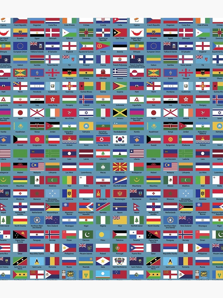 Discover World Flags with Country Names  - Blue Backpack