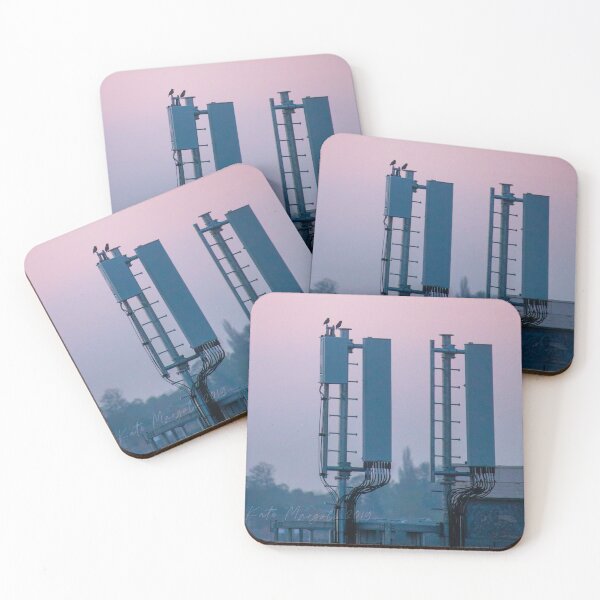 Item preview, Birds on 5G Antenna in a Pink Sunset Sky designed and sold by katemargoli.