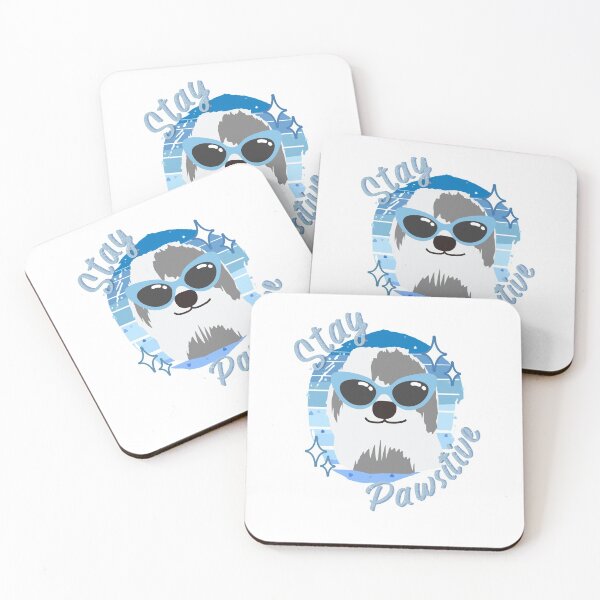 Item preview, STAY PAWSITIVE Cute Dog Wearing Sunglasses designed and sold by sunnyxvibesss.