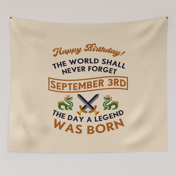 Item preview, September 3rd The Day A Legend Was Born Dragons And Swords Design (Dark) designed and sold by Graograman.