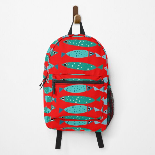 Item preview, Cute Swimming Fish Pattern Red and Teal designed and sold by Playful Pixel Designs.
