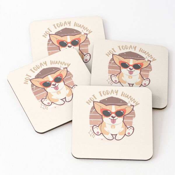 Item preview, NOT TODAY HUNNY Cute Corgi Dog Wearing Sunglasses designed and sold by sunnyxvibesss.