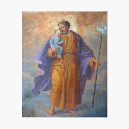 Saint Joseph with the Child Jesus Art Board Print