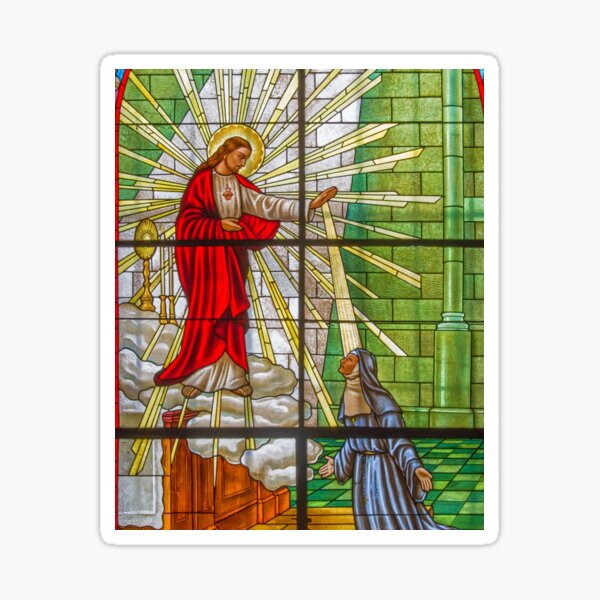 Saint Margaret Mary Alacoque and the Sacred Heart of Jesus Sticker