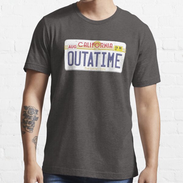 OUTATIME DeLorean Time Machine California Licence Plate Essential T-Shirt
