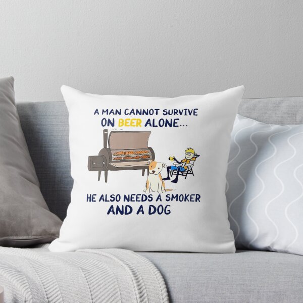 Item preview, Mens A Man Cannot Survive On Beer Alone Smoker And A Dog  designed and sold by DominickMonsa.