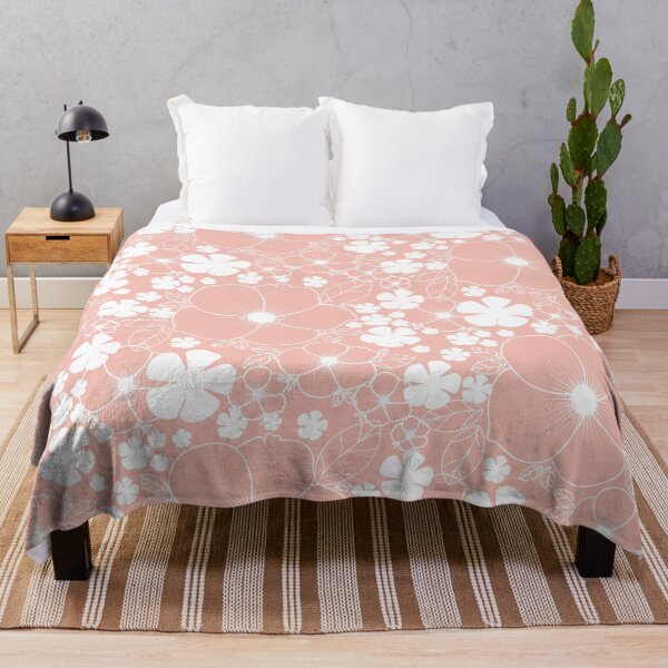Item preview, Hand Drawn Floral Pattern In Pink and White Colors designed and sold by Victoria Riabov.
