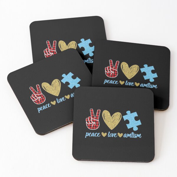 Item preview, Peace Love Autism Puzzle Ribbon Autism Awareness Day designed and sold by DominicIHolland.