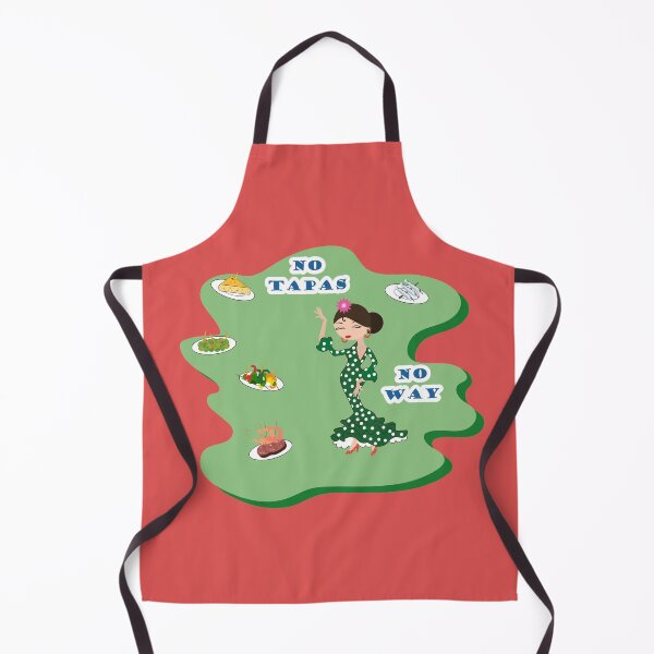 Item preview, No tapas no way. Drawing with a flamenco dancer and Tapas of Spanish food. designed and sold by Martapp.