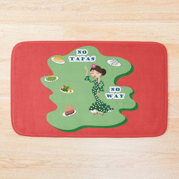 Item preview, No tapas no way. Drawing with a flamenco dancer and Tapas of Spanish food. designed and sold by Martapp.