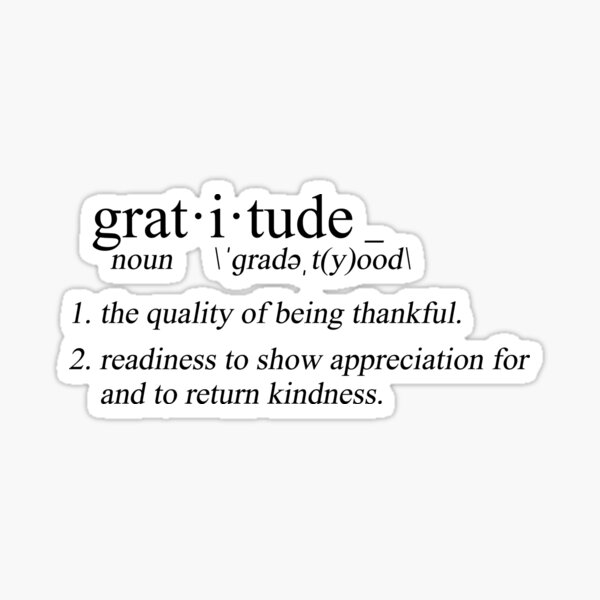 define: gratitude Sticker