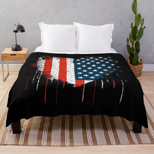 Item preview, US Flag Heart Shaped Vintage Dripping Red White and Blue designed and sold by Darcy777.