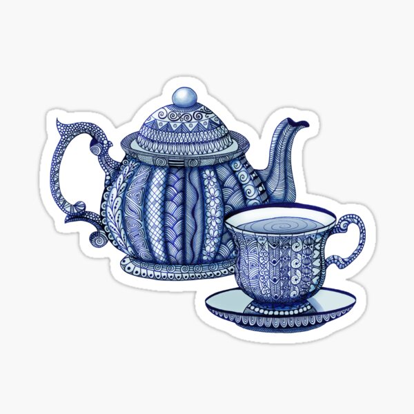 Cute Blue Tea Pot - Play Time | Sticker