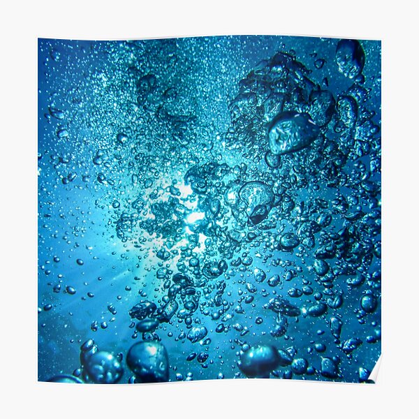 Blaue Wasserblasen Poster