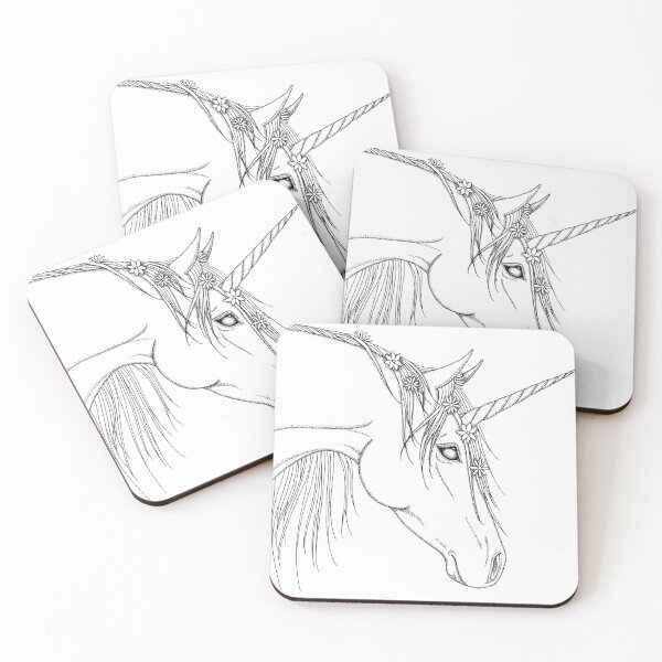 Item preview, Flower Unicorn Black and White designed and sold by MelissaBalmer.