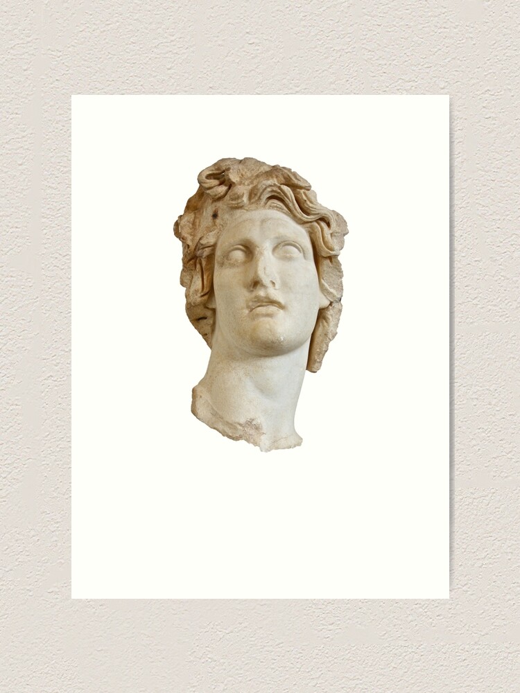 helios bust white black backround