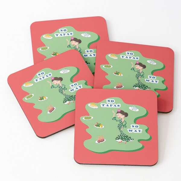 Item preview, No tapas no way. Drawing with a flamenco dancer and Tapas of Spanish food. designed and sold by Martapp.