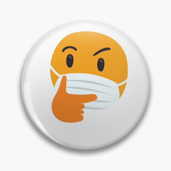 Item preview, Smiley perplexed with a face mask designed and sold by Heritees.