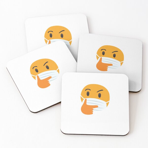 Item preview, Smiley perplexed with a face mask designed and sold by Heritees.